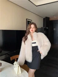 2023 New Fox Hair Imitation Environmental Protection Fur Autumn and Winter Short Fur Coat Women's Thickened Young Celebrity P200