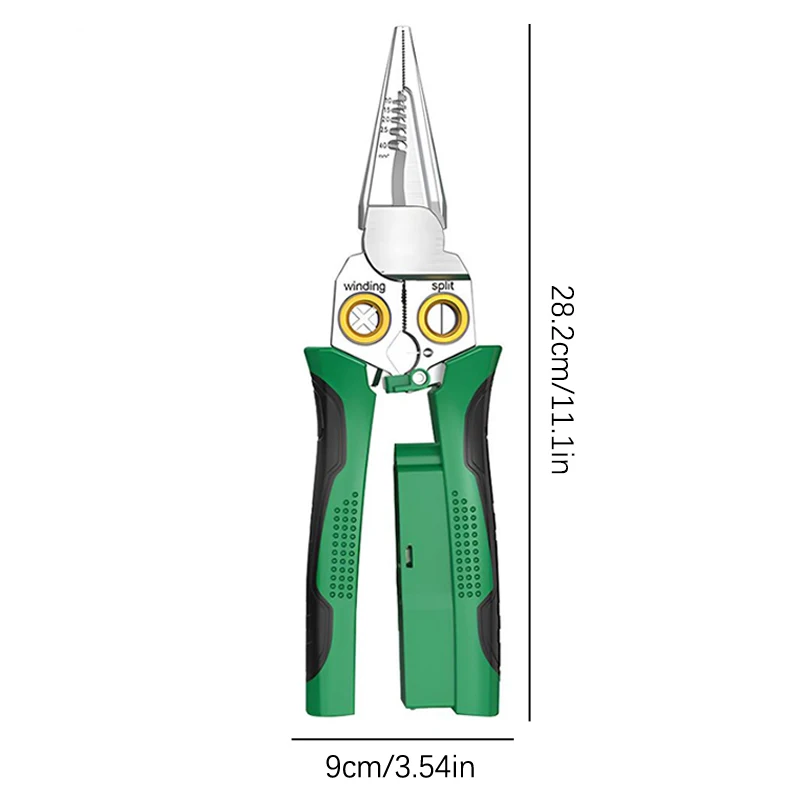Многофункциональные плоскогубцы для зачистки проводов 8-в-1 из нержавеющей стали для электриков, ножницы для измерения напряжения и зажимы для проводов