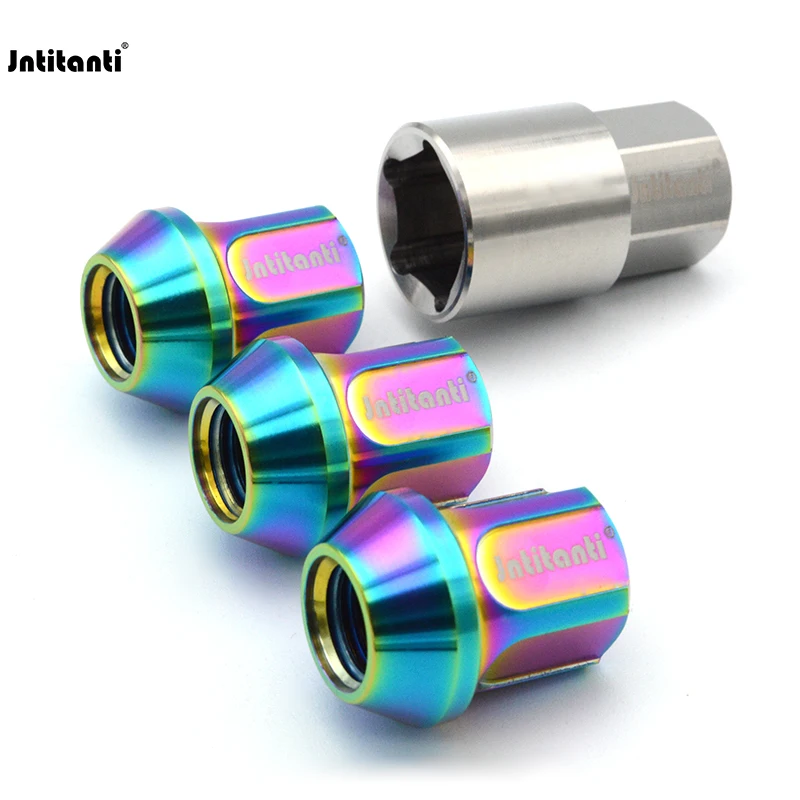 

Jntitanti противоугонное конусное сиденье с открытым концом Gr.5, титановая гайка M12x1,25 для Nissan Subaru Suzuki Infiniti