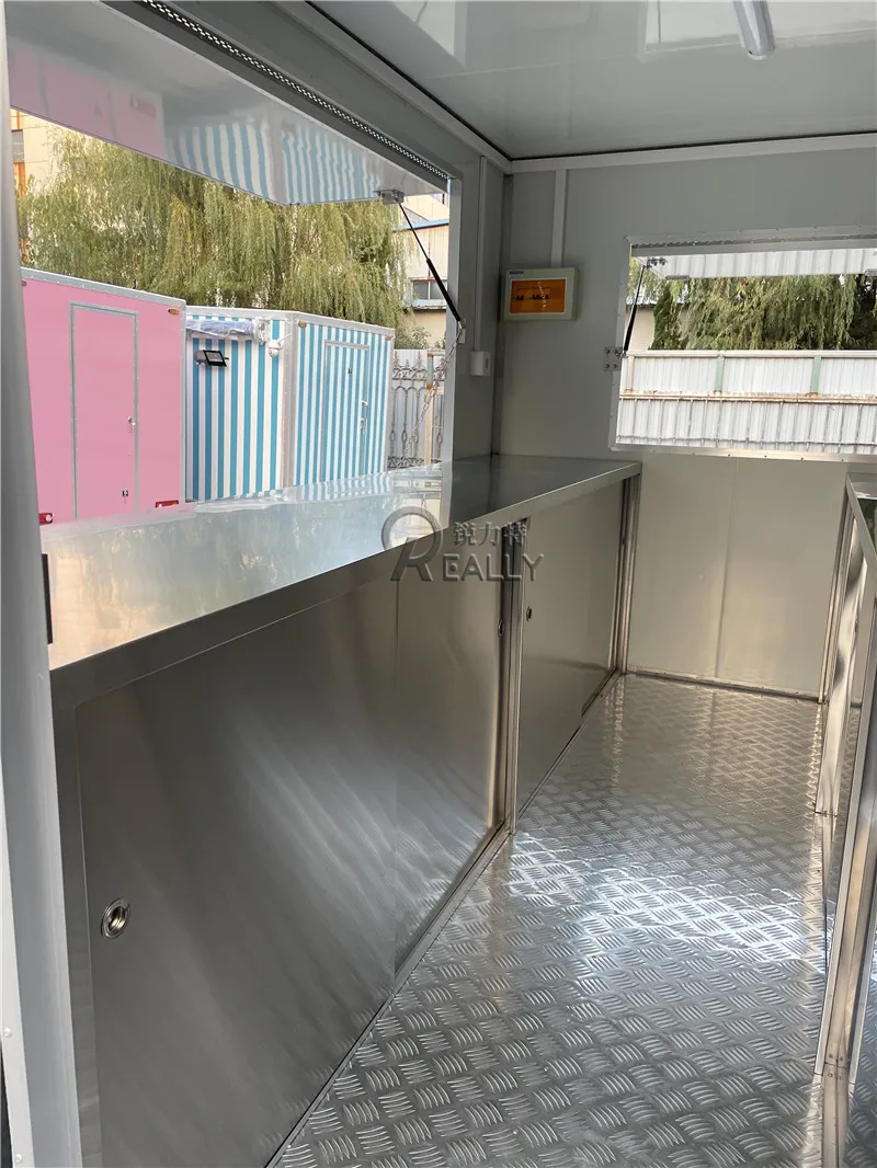 Popcorn Camping Kitchen Food Trailer Ice Cream Vending Carts with Snack Machine Mobile Popsicle Cart Solar with Freezer