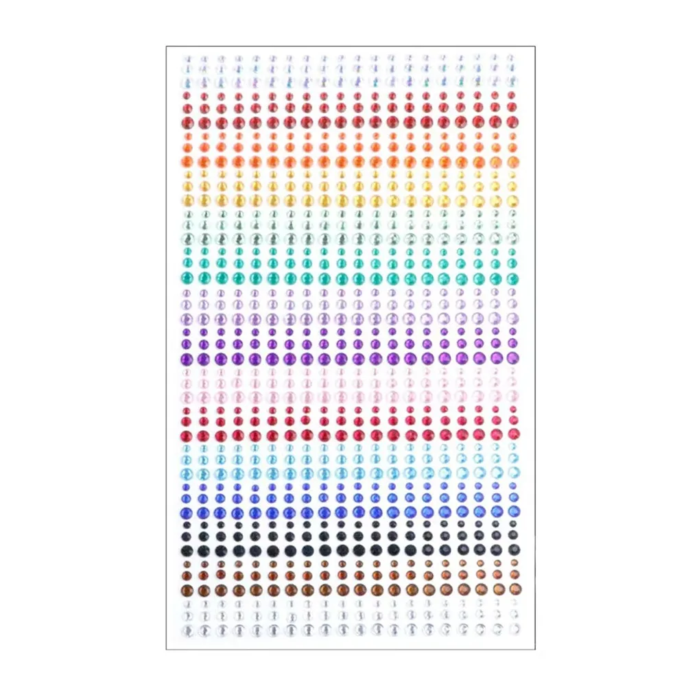 900Pcs Self-Adhesive Makeup Rhinestone Stickers 3D Shiny Crystal Rhinestones Stickers 15-Color Round Face Art Sticker Eye