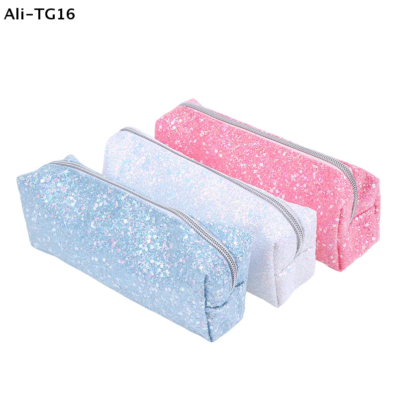 Kawaii Glitter Pencil Case Pencil Box Pencilcase Pencil Pouch Pencil Bag Stationery Supplies Sequin Makeup Bag Cosmetic Bag
