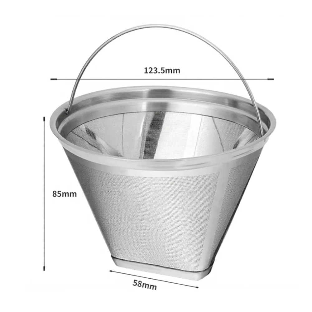 Long Lasting Coffee Filter Compatible with For 12 Cup Programmable Brewers Using Fine Woven Stainless Steel Mesh