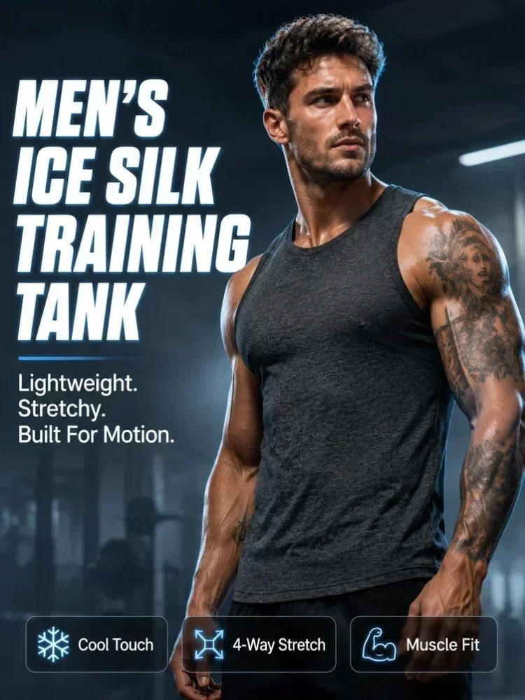 Herren-Fitness-Tanktop mit Spinnenmuster, leicht, atmungsaktiv, schnelltrocknend, elastisches Sporttop ohne Ärmel – Detail 2
