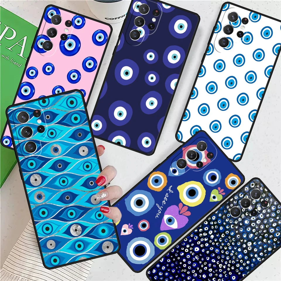 Nazar Boncugu Evil Eye For Samsung Galaxy S24 Ultra S21 S22 S8 S9 S10E Note 10 20 Plus FE S23 Phone case Cover Coque