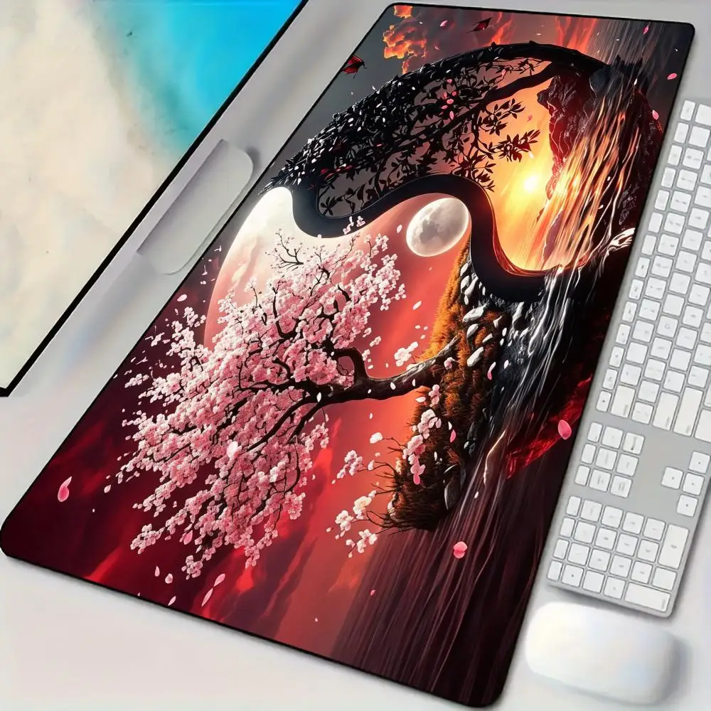 Mysterious cherry blossom scenery Mouse Pad Desk Mat Computer Office Carpet Mousepad Gamer Gaming PC Accessories Keyboard Rug
