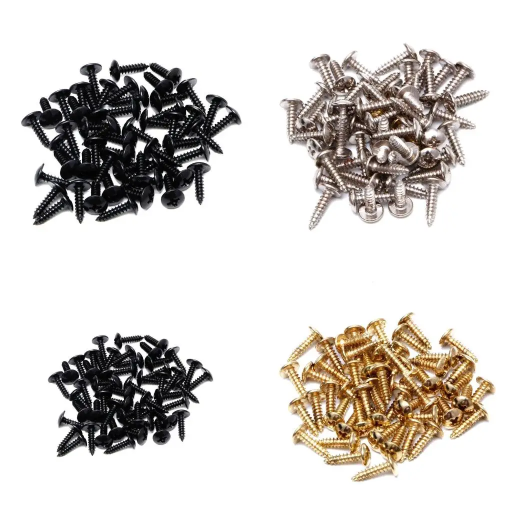 Q39E 50Pcs Black Guitar Bass Pickguard Mounting Screws For ST TL SG for LP Guitar
