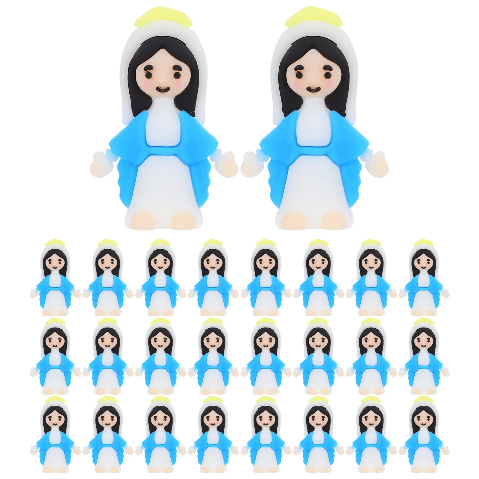 

30Pcs Tiny Figures Playful Cartoon Style Ideal for Easter Egg Toppers Baptism Favors Religious Celebration Decorations