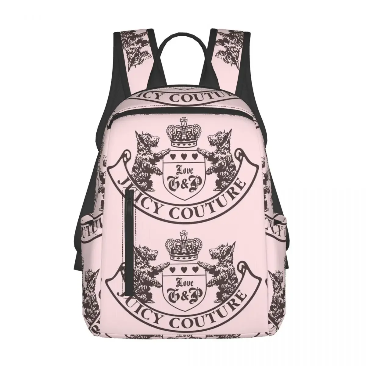 

Y2k Juicy Couture Crest Backpack Daypack Large Capacity Children BookBag School Bag Shoulder Bags for Men Women