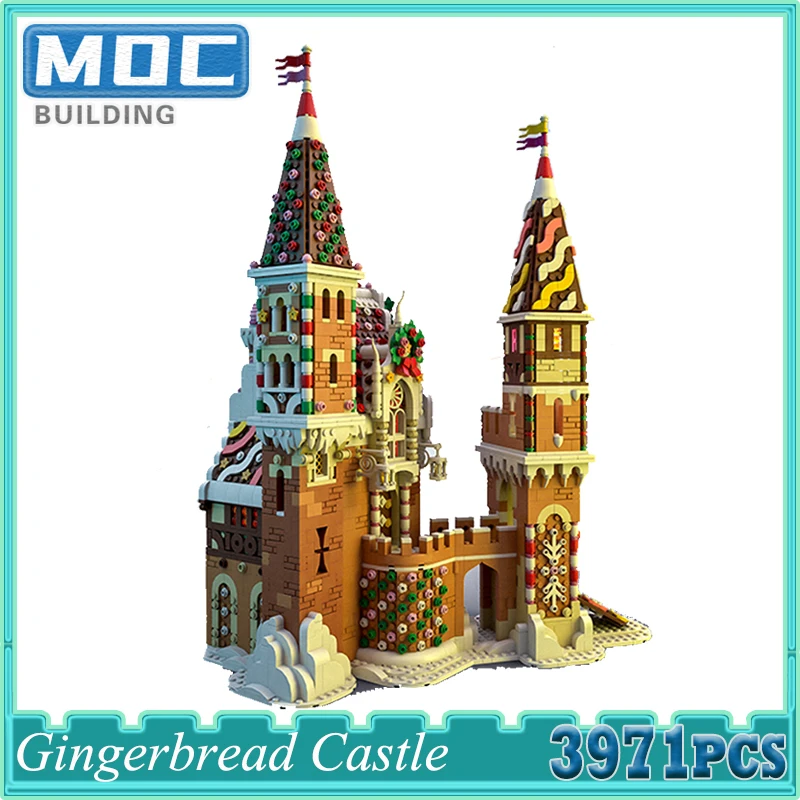 Creative Custom MOC Ideal Gingerbread Castle MOC Building Block Model DIY Children's Birthday Assembly Toys Christmas Gift