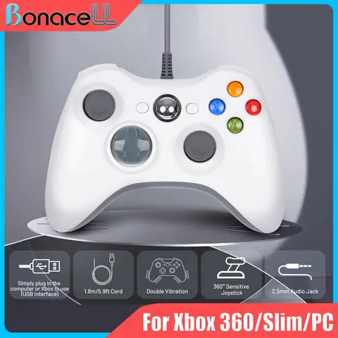 Wired Controller For Xbox 360/Slim/PC Console 2.4G Wireless Gamepads Gaming Joystick 6-axis Dual Vibration Video Game Handle