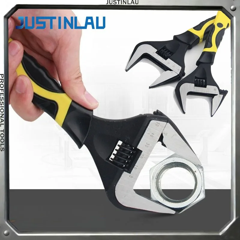 

1PC Adjustable Stainless Steel Universal Wrench Highquality Water Heating Maintenance Tool with Large Opening for Household