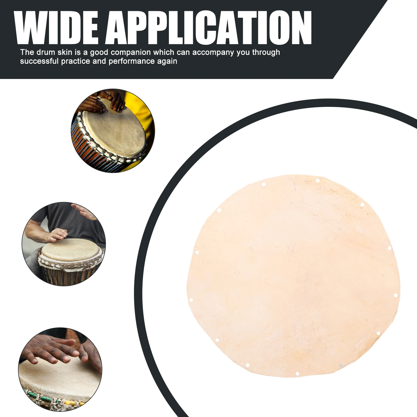 

Hand Drum Skin Goat Head Replacement Djembe for Drums Drumheads Small African Musical Instrument