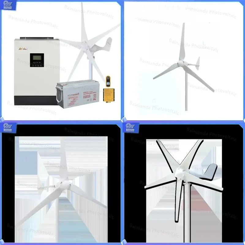 1000W Wind Turbine Generator Kit Off Grid Solar Power System 12V 24V Home Backup Energy Renewable Windmill for House Farm
