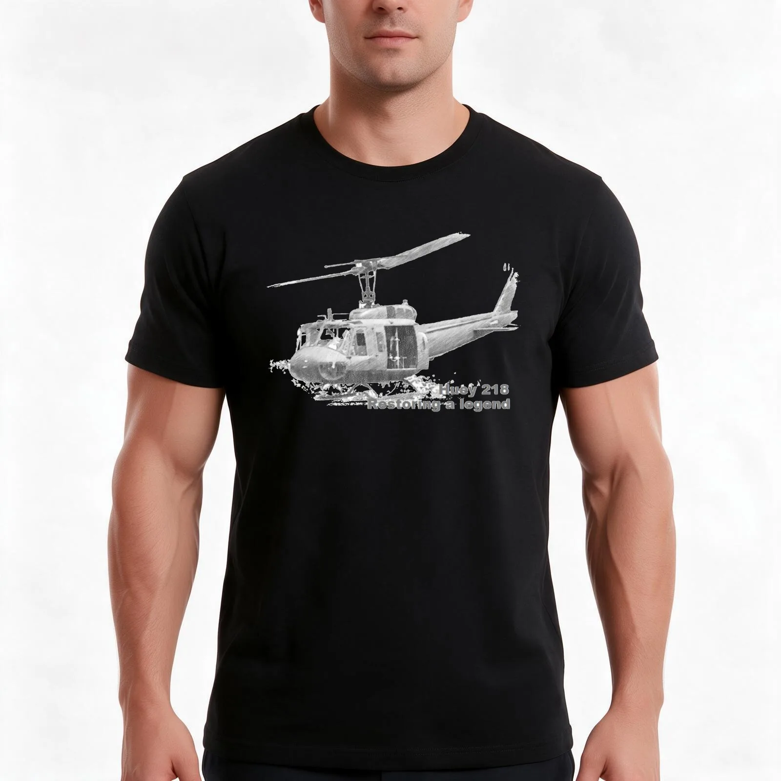 Restoring a legend HUEY 218 T-Shirt Summer Casual Cotton Tee Oversized Streetwear Tops Vintage Graphic Print 100% Cotton