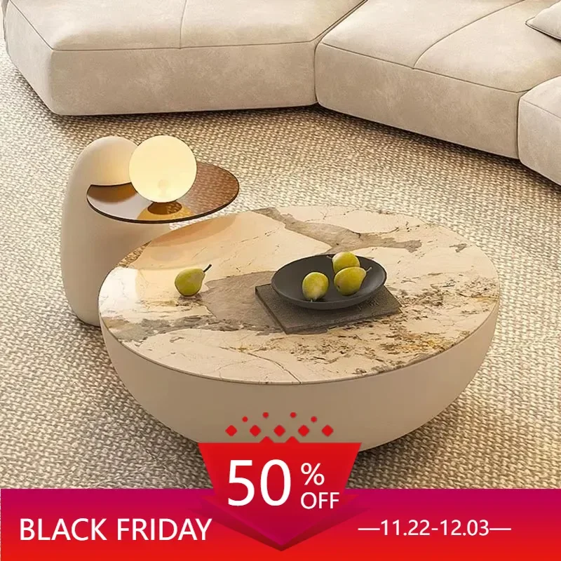 

Living Room Furniture Table Luxury Minimalist Small Lounge Italian Marble Home Low Coffee Table Round Muebles Design Decoration