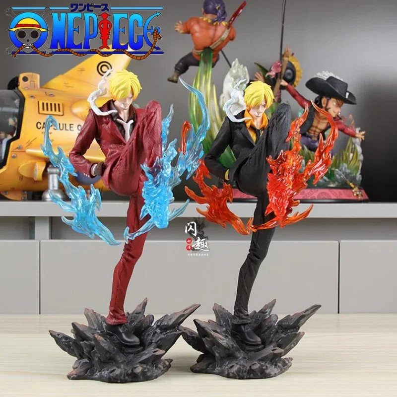 Hot Sale 28cm One Piece Anime Figures Sanji  Pop Smoking Sanji Figurine Devil Foot Statue Pvc Toy Collection Toy Birthday Gifts