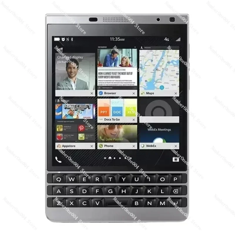

For BlackBerry Passport Q30 Silver 2nd Gen Original Cheap QWERTY Touchscreen Mobile Cell Phone Smartphone By Post 98 New