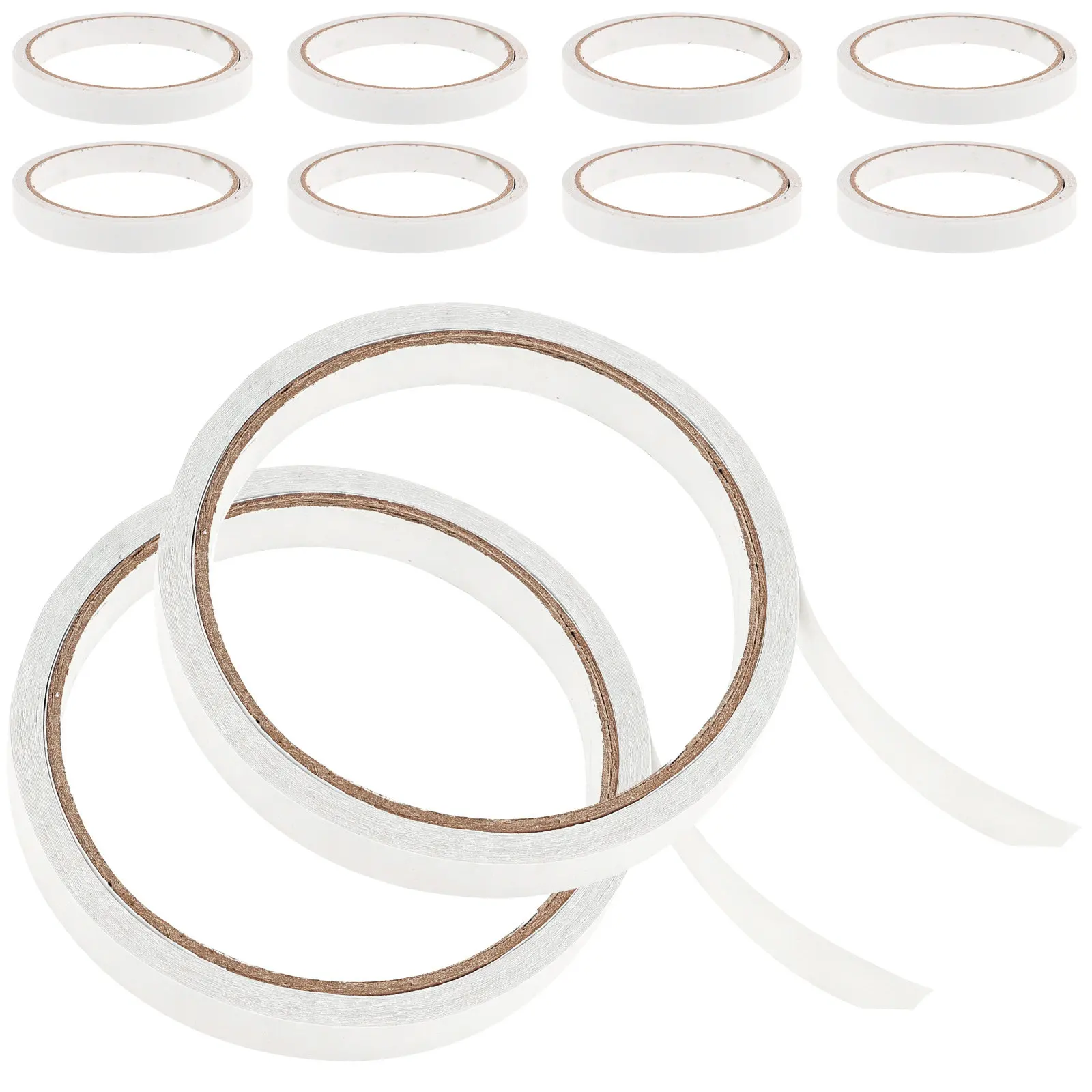 10Pcs Double-Sided Adhesive Tape 1.2cm X 800Cm High Tack Instant Bond Easy Apply Peel Off Ideal for Craft Photography Gift
