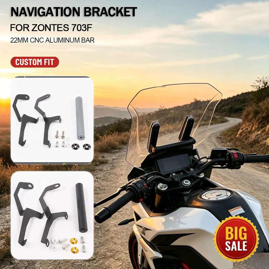 

Motorcycle Navigation Bracket FOR Zontes 703F accesorios moto Phone GPS Holder CNC Front Crossbar Mount Extension Bar Modified P