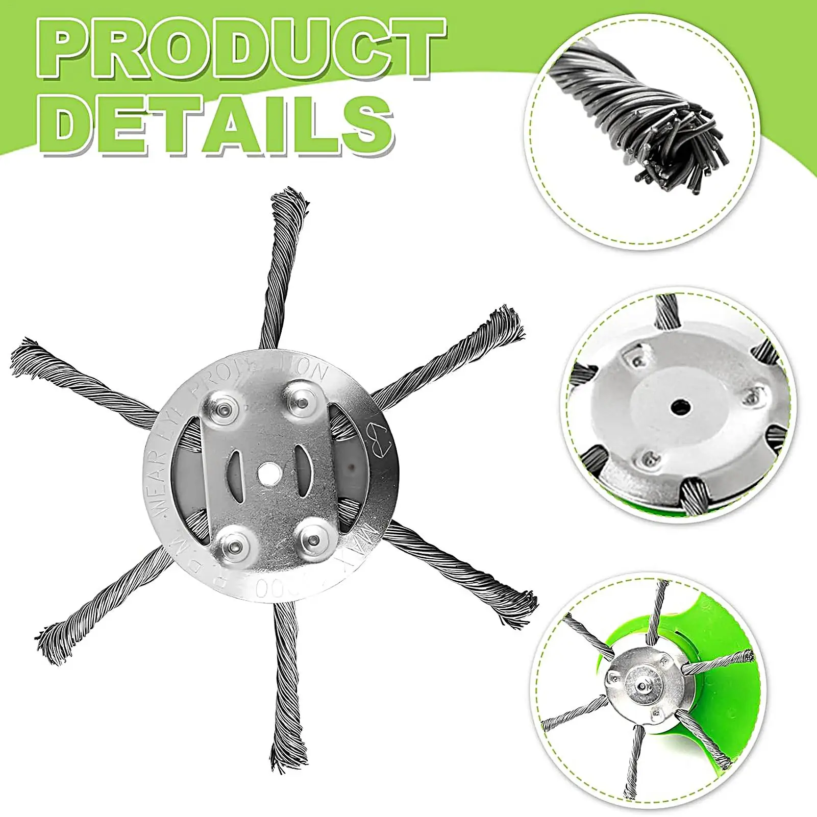 Steel Wire Grass Trimmer Head 3/6 Head Lawn Mower Grass BrushCutter Dust Removal Weeding Plate Swing Metal Blade for Garden Tool