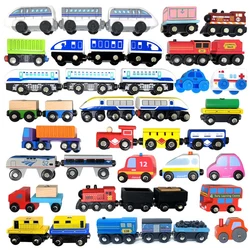 Wooden Train Magnetic Link Can Be Connected To Wooden Train Set Track Toy Children's Puzzle Hand Push Delicate Toy Car