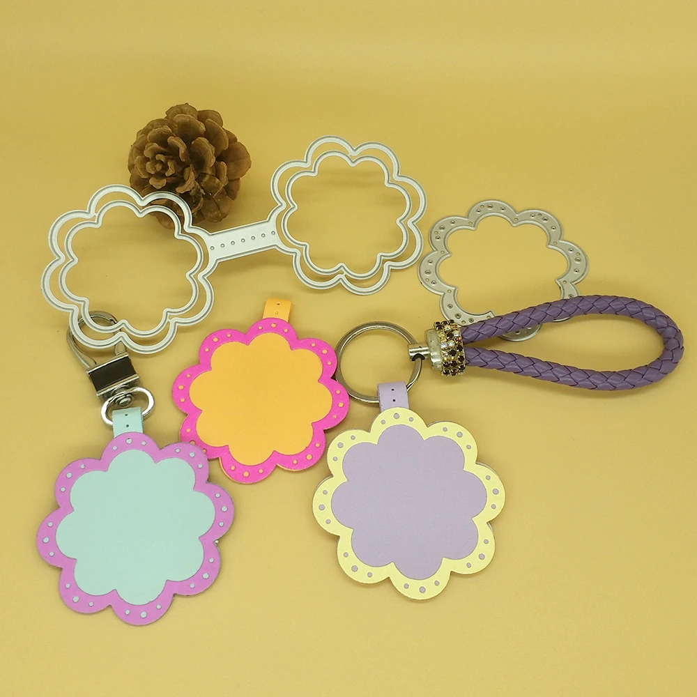 Keychain decoration metal cutting dies cut die mold Scrapbooking paper craft knife mould blade punch Template Embossing stencils