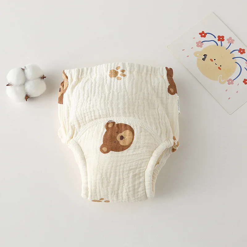 Washable Baby Training Pants Cotton Diapers Bubble Gauze Nappy Breathable Reusable Children's Underwear Toddler Cloth Diapers