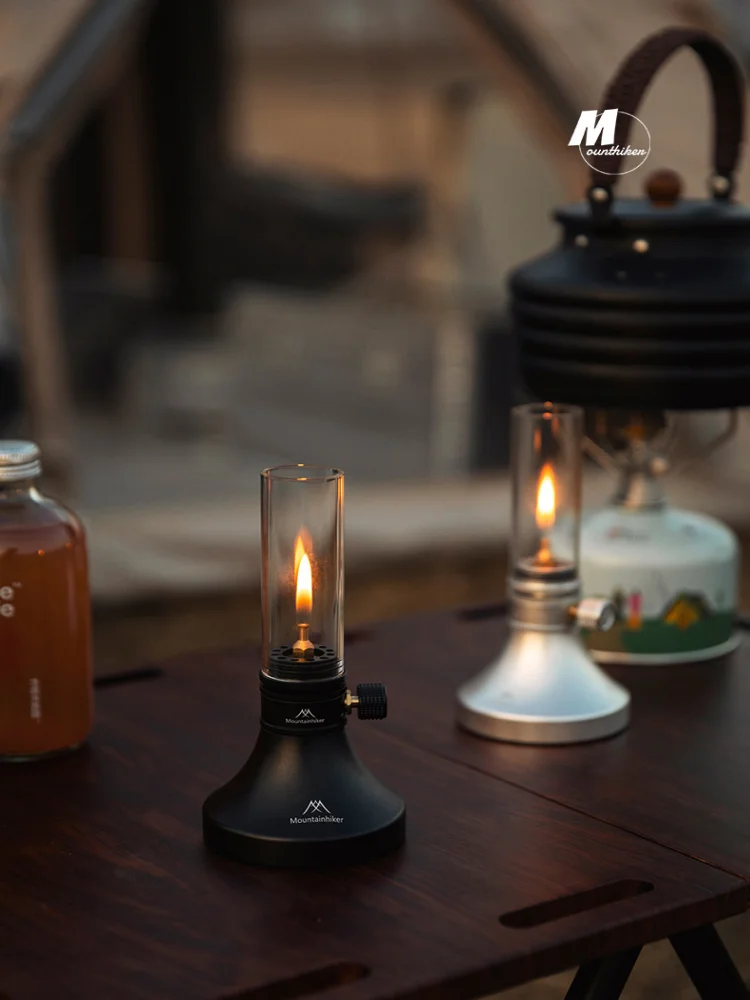 マウンテンハイカー-アラジン-ポータブルガスランプ-レトロガラスランプシェード-ガス雰囲気ライト-アウトドア釣り-キャンプ-ハイキング-キャンドルライト