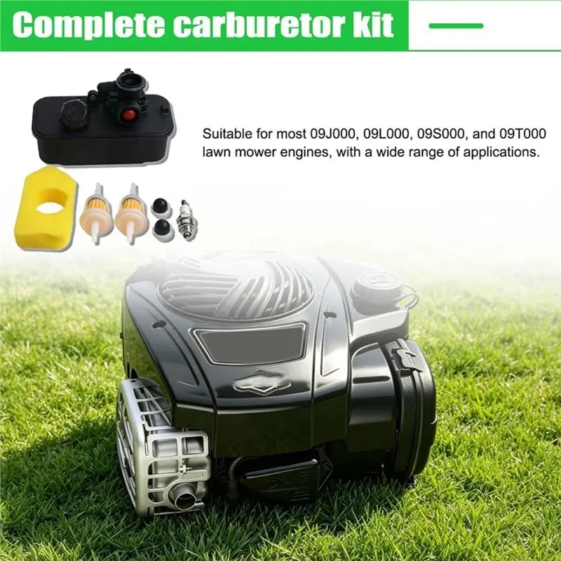 [Purpose】 Fuel Tank 494406 498809 498809A 795477 Carburetor Kit, Suitable For Most 09J000 09L000 09S000 09T000 Lawn Mower