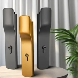 Bedroom Magnetic/silent Indoor Solid Wood Door Minimalist Hidden Handle Press Lock