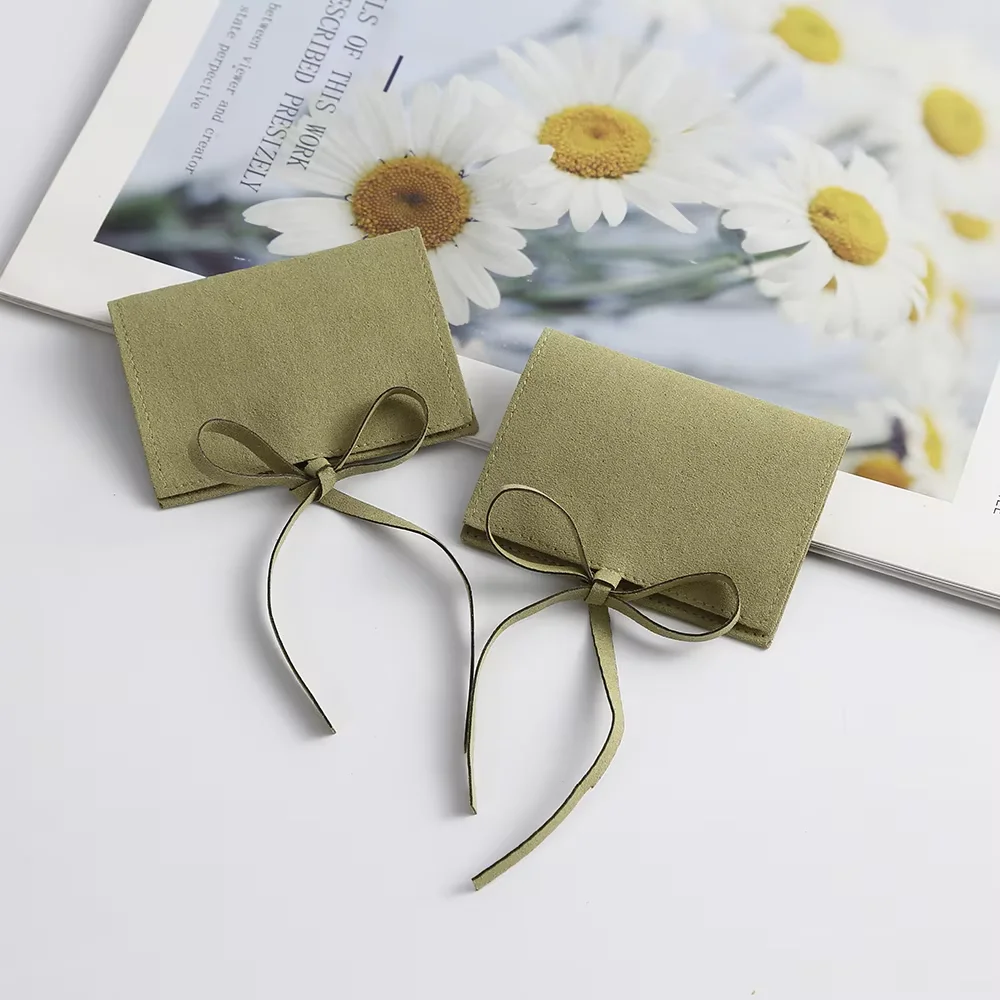 5Pcs 8x8cm Microfiber Jewelry Gift Pouches Portable Organizer Present Bags for Necklaces Cosmetics Wedding Favor Candy Bags