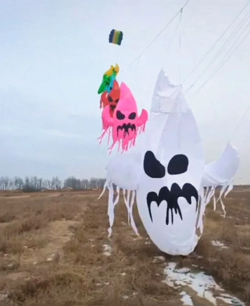 Alien Kite latawce latające dla dorosłych miękki latawiec wielokolorowy łączenie tkaniny wisiorek latawiec ripstop nylon gry na świeżym powietrzu sterujący smok