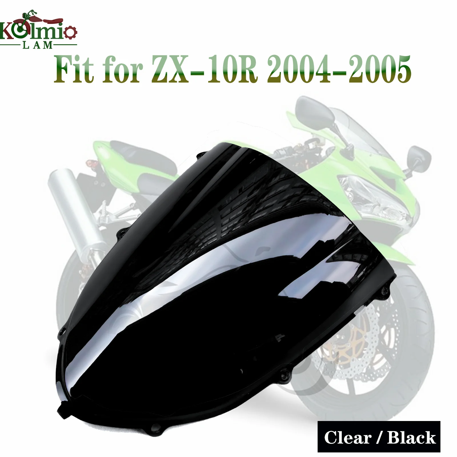 

Fit for Kawasaki Ninja 2004 - 2005 ZX10R ZX-10R Motorcycle Accessories Windshield Windscreen Double Bubble ZX 10R 04 05