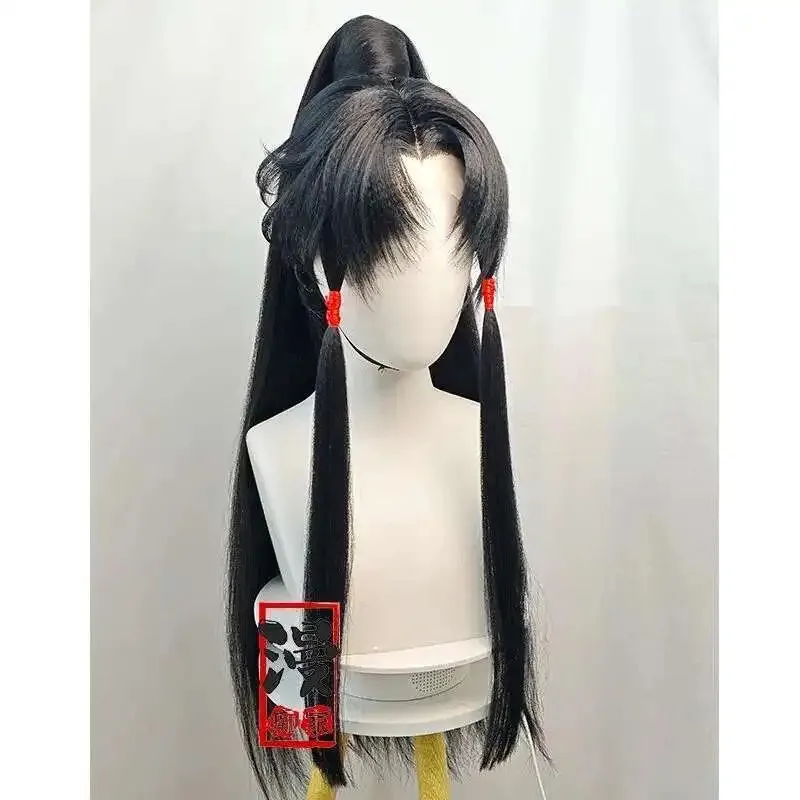 

DY20Madness Home Spirit Pearl Attracts Lotus Heart Nezha Cos Wig Ancient Costume Style Wig Set High ponytail Imitation Hand Hook
