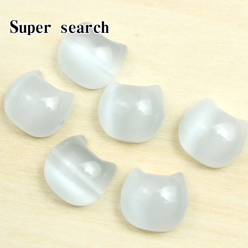 1 Piece 14X16MM Cat Head Beads Natural Crystal Cute Stone Charm Pendant for Jewelry Making Diy Necklac Bracelet Accessory