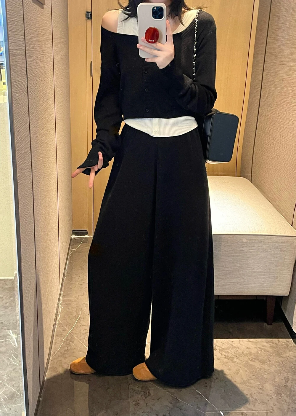 New Knitted Pendulum Wide-leg Pants Women's Wool Autumn and Winter Glutinous Rice Loose Straight Casual Culottes korean fashion