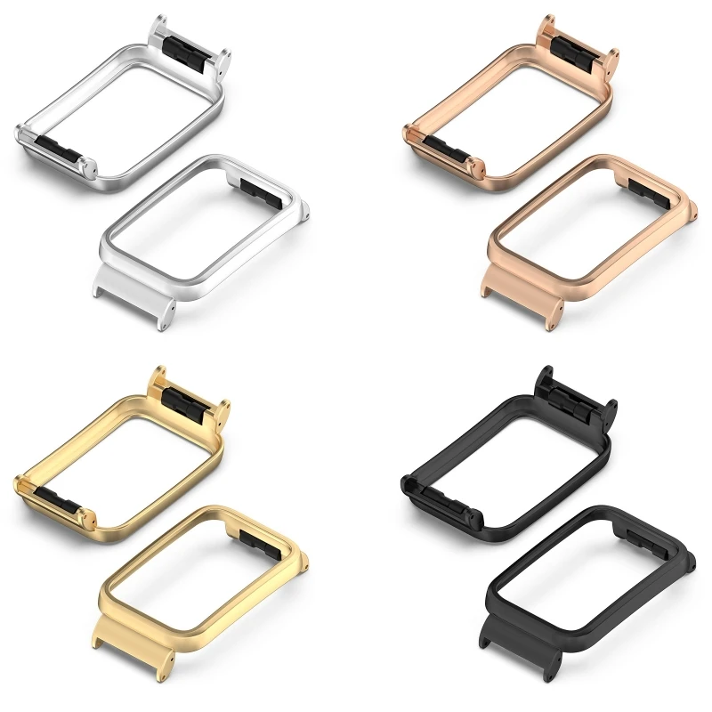 スマートウォッチ金属シェルプロテクターケース交換フレームバンパーストラップコネクタアダプタxiaomi miバンド7プロの時計アクセサリー
