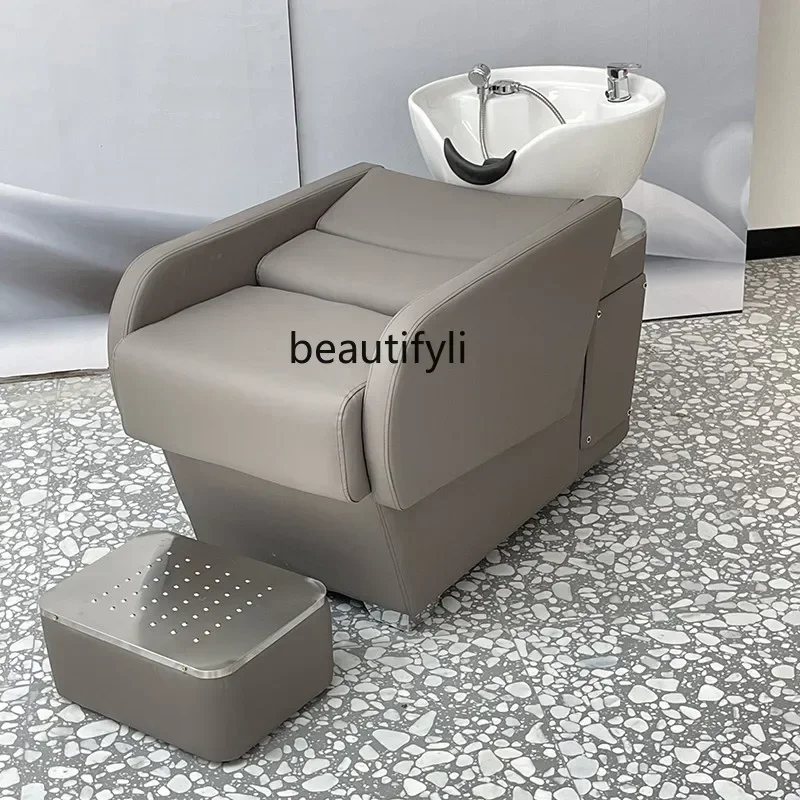 Shampoo Chair Barber Shop Salon Shampoo Bed Hair Salon Flushing Bed Spa Bed Ceramic Basin Lying Half