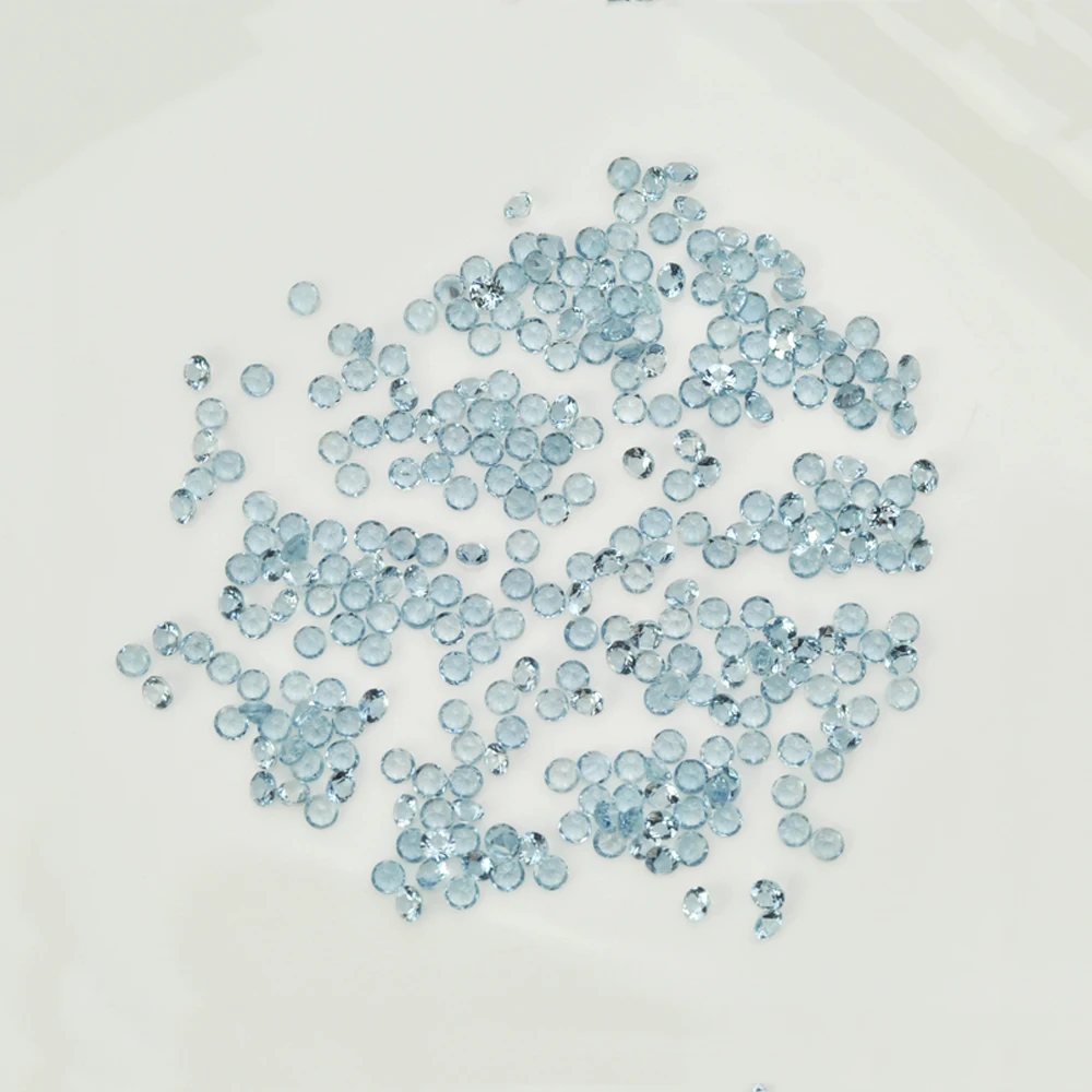 

30pcs Lot Roound 1.0mm Semi-precious Natural Stone Topaz London Blue Facted Eye Clean Loose Gemstone For Jewelry Making