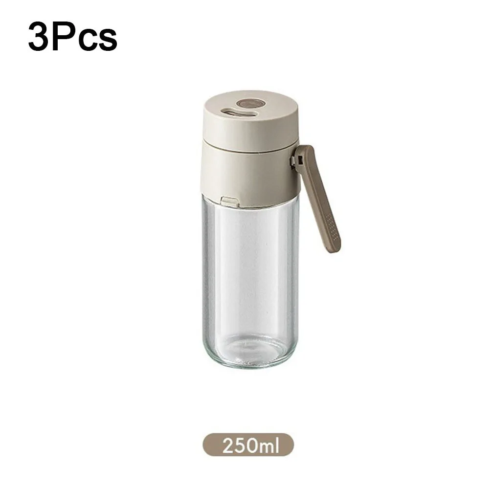 

3Pcs 180/250ml Quantitative Sprinkler Push Type Dual-Purpose Function Salt Dispenser Sealed 0.5 Grams Glass Seasoning Bottle