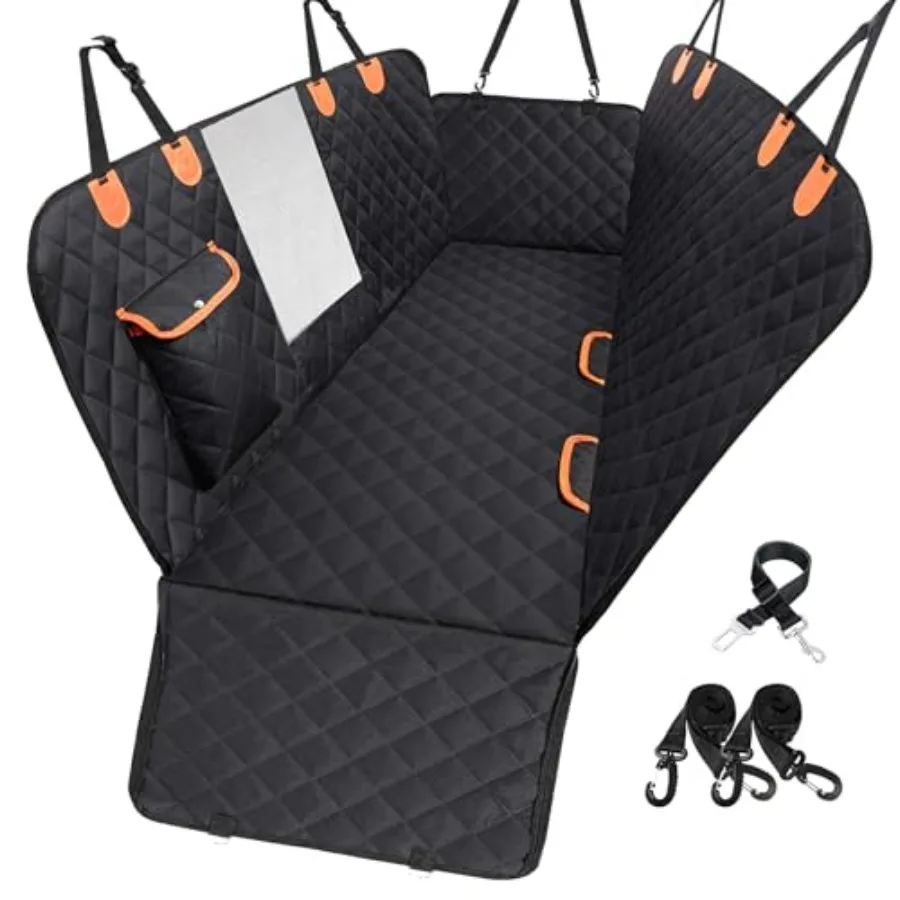 

Dog Car Cover for 600D Scratchproof Nonslip Durable Waterproof Cars Pet Covers with Mesh Window Dogs for Car SUV Truck 60" W x