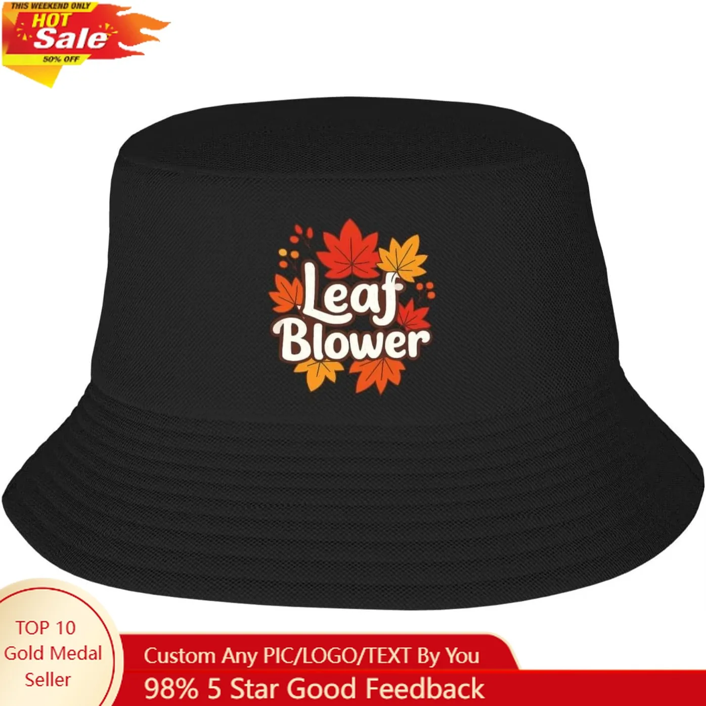 

Leaf Blower Bucket Hat Unisex Packable Fisherman Sun Cap for Fishing Trips Beach