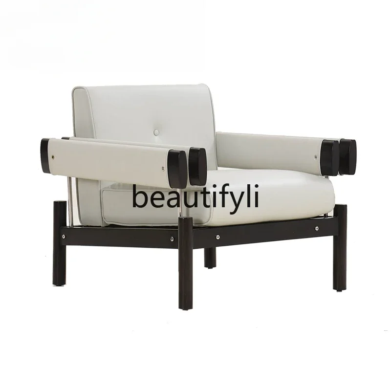 

New Chinese design modern simple solid wood armrest leisure single chair