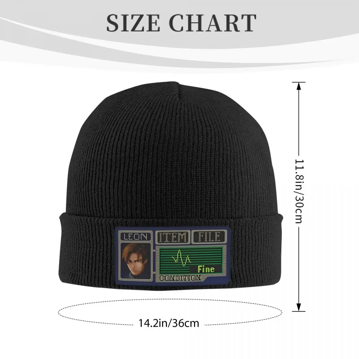 Leon Kennedy Pixel Art Bonnet Hats Umbrella Residented Evils 4 Game Knitting Hat Men Women Elastic Beanie Hats Autumn Gym Cap