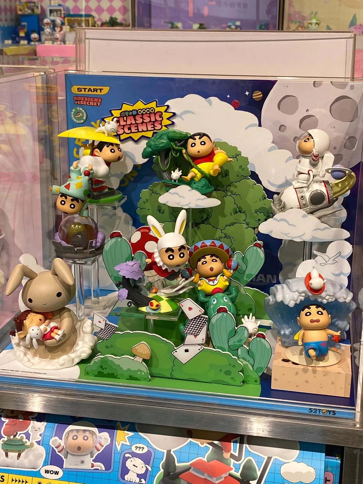 

Bandai Crayon Shin Chan Series Anime Peripheral Figurines Classic Scenes Recreated Famous Scene Figurines Cute Doll Holiday Gift
