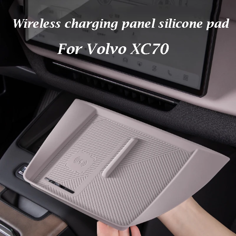

For Volvo XC70 2025 2026 Wireless Charging Panel Silicone Pad Dustproof Anti Slip Pad Automotive Interior Accessories