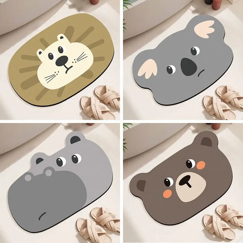 Animal Koala Bathroom Floor Mat, Bathroom Carpet, Entrance Door Mat, Toilet Door, Bathroom Absorbent Non-slip Foot Mat