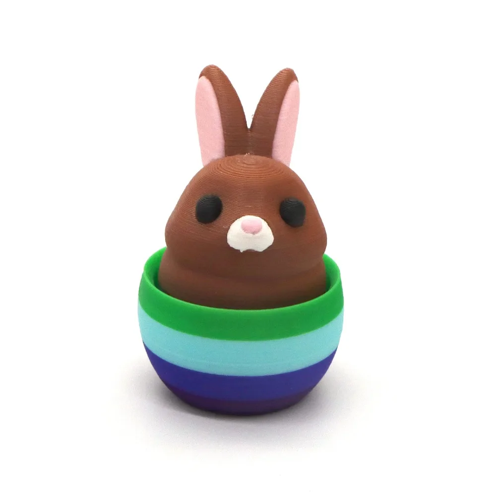 

Plastic 3D Print Easter Egg Surprise Egg Pressed Egg Rabbit Ornaments DIY Crafts Multi-color Egg Key Chain Easter Egg Fillers