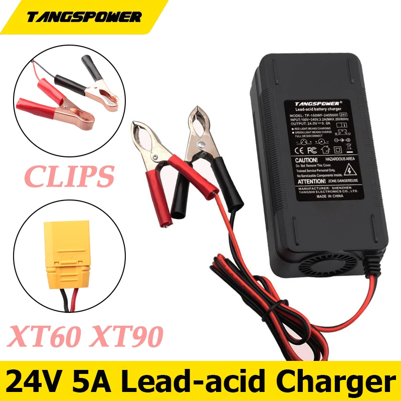24V 5A lead acid Battery Charger XT60 /XT90 For 28.8V golf cart wheelchair lead-acid charge with Fan Fast charging